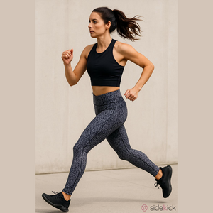 Old Navy Active Green and Gray Patterned Run Leggings Women Small